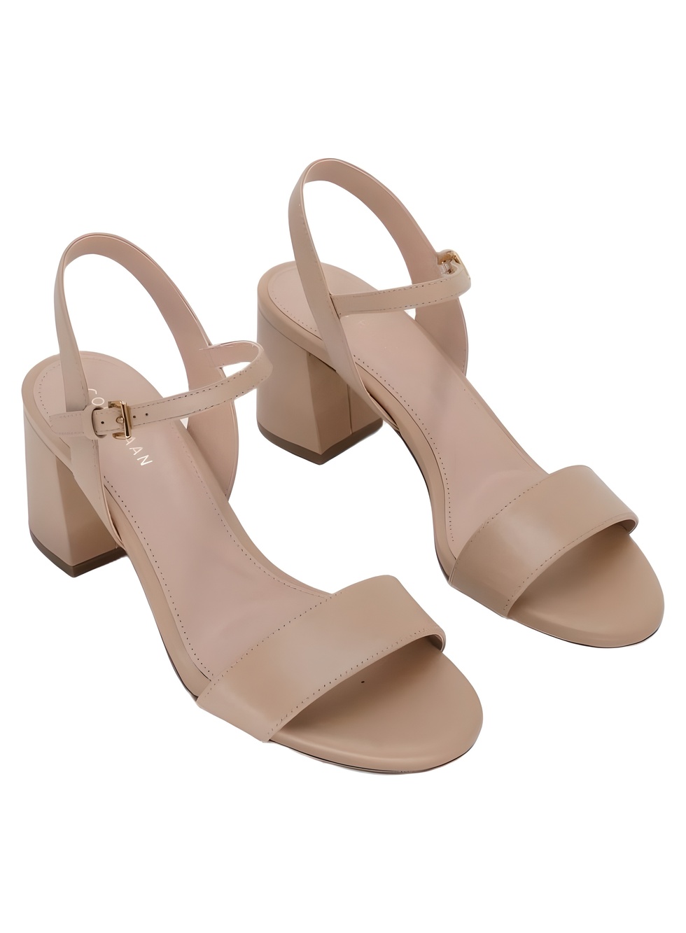 Cole Haan Womens Josie Tuscan Sand Leather 2.5" Block Heel Sandals Size 6.5M